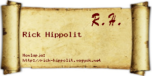 Rick Hippolit névjegykártya